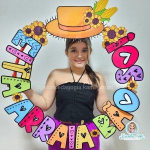 Bambolê para foto festa junina: arraiá bão