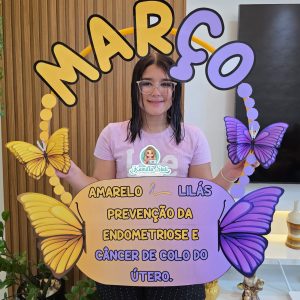 Bambolê para foto março amarelo e lilás
