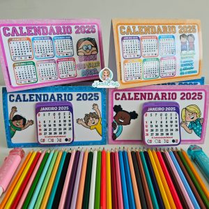 Calendário de mesa interativo 2025