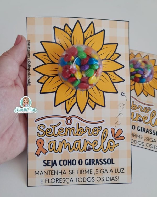 Cartão girassol setembro amarelo