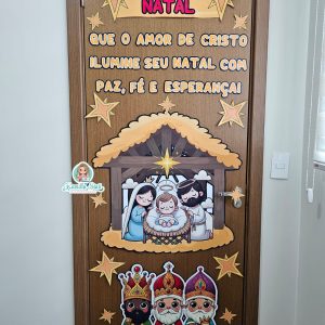 Decoração de porta Natal Cristão