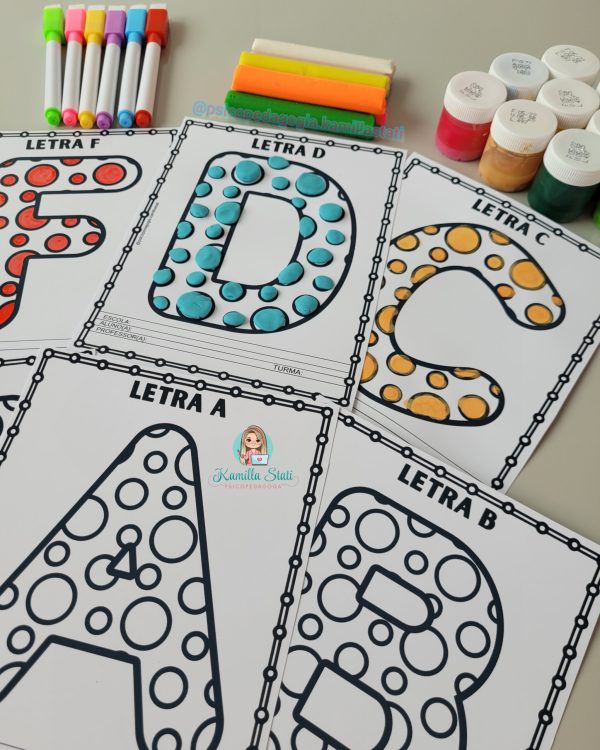 Alfabeto de bolinhas para enfeitar e pintar - Imagem 7