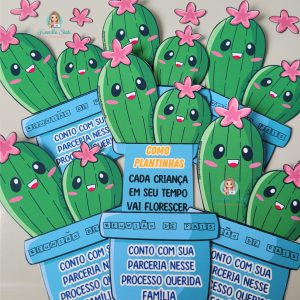 Cartão cacto: reunião de pais