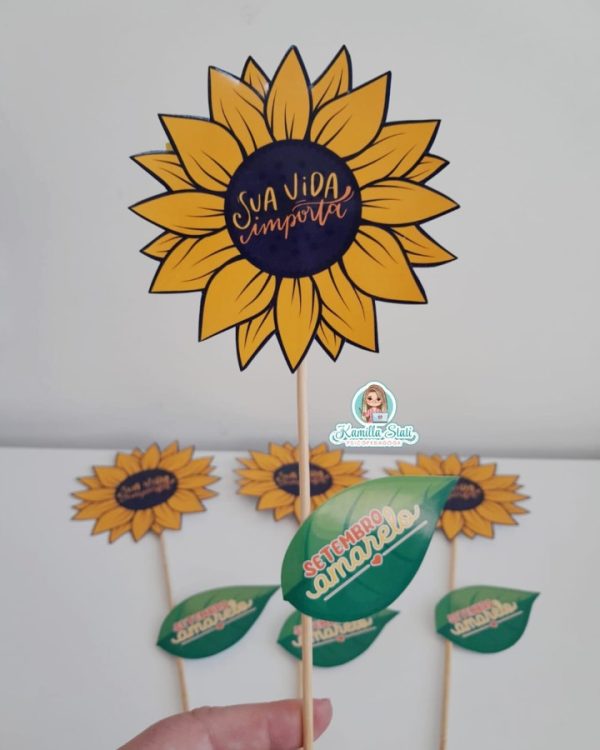 Lembrancinha Setembro Amarelo: girassol - Imagem 4