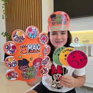 Luva Maio Laranja Não me toque