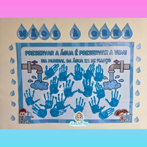 Mural das mãozinhas dia da água