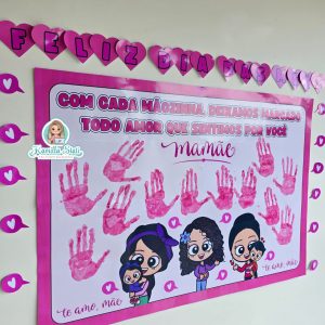 Mural das mãozinhas dia das mães