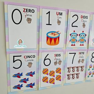 Números de parede do 0 ao 20 crianças