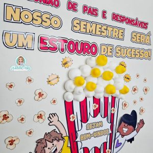Painel + kit reunião de pais teoria da pipoca