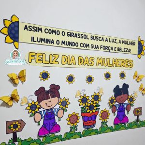 Painel dia da mulher girassol