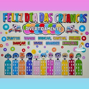Painel dia das crianças divertidamente