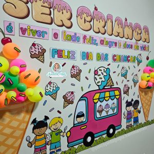 Painel dia das crianças sorvete