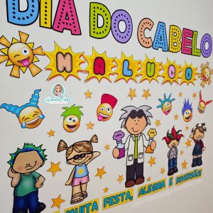 Painel dia do cabelo maluco