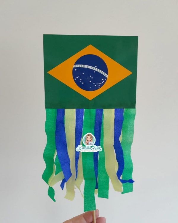 Palitoche bandeira do Brasil com crepom - Imagem 2