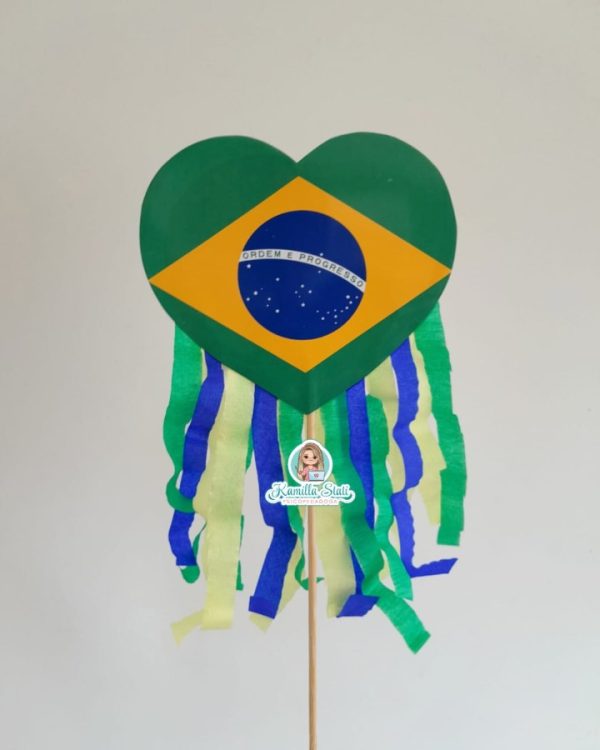 Palitoche bandeira do Brasil com crepom - Imagem 4