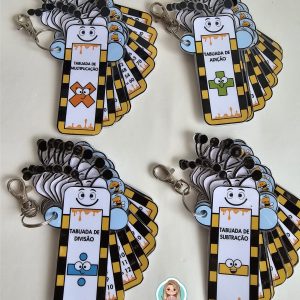 Kit chaveiro tabuada quatro operações