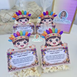 Cartão origem da pipoca povos indígenas