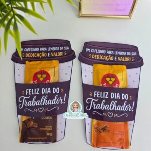 Lembrancinha para sachê de cappuccino: dia do trabalhador